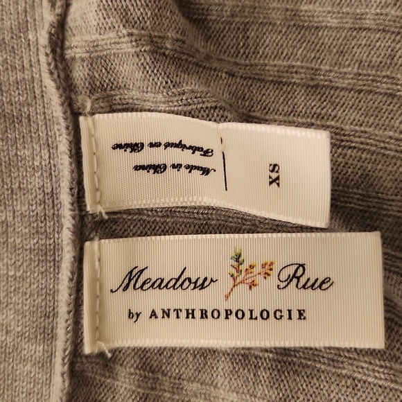 Anthropologie Meadow Rue Sweater Size XS Cali Cardigan Duster Gray Ribbed $98 - Picture 6 of 6